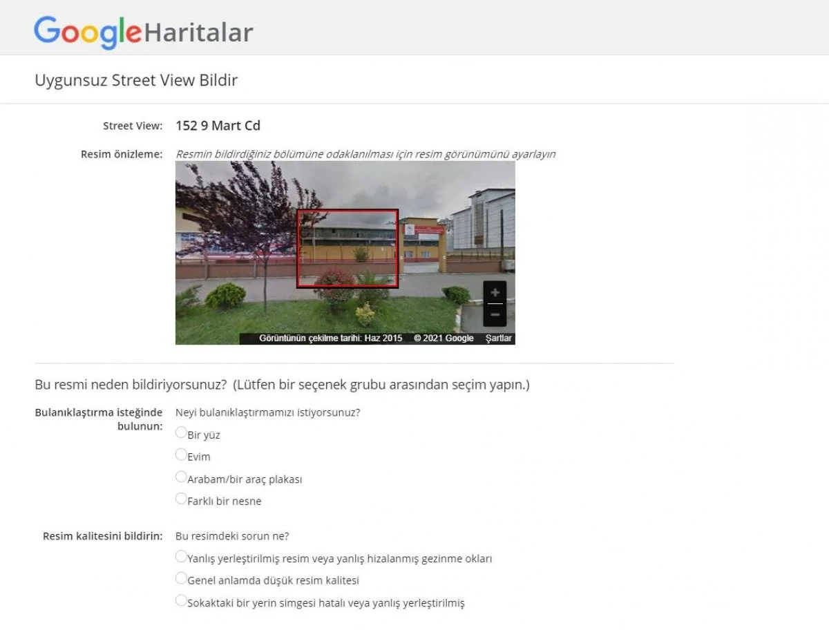 Google Haritalar'da ev bulanıklaştırma nasıl yapılır #3