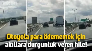 Otoyol ve köprülere para ödememek için açılır- kapanır plaka yaptıran sürücü böyle görüntülendi