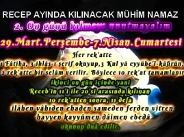 Recep Ayında Kılınacak Mühim Namaz (2. On günü kılmayı unutmayalım)