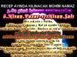 RECEP AYINDA KILINACAK MÜHİM NAMAZ(3. On gün)