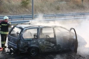 Trabzon'lu Gurbetçinin Aracı Kapıkule Yakınlarında Yandı