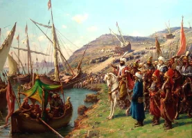 Fatih Sultan Mehmet'in donanmaya emri ve gemilerin karadan yürütülmesi Fatih Sultan Mehmet'in donanmaya emri ve gemilerin karadan yürütülmesi