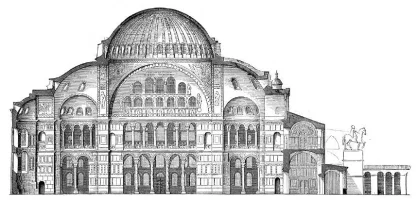  Bizans döneminde Ayasofya'nın kesiti 