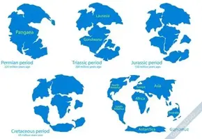 Pangea'nın Günümüze kadar olan değişim Haritası
