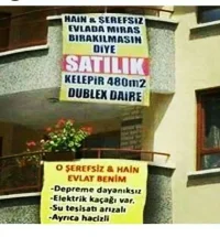 Hain Evlada Miras Kalmasın Diye Satılık...