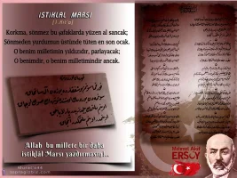 Osmanlıca Türkçe  İstiklal  Marşı ( Dörtlükler )