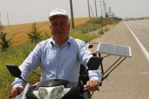 Benzinli Motosikletini Güneş Enerjisiyle Çalışır Hale Getiren Adıyamanlı Mucit