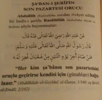 Şaban ayının son pazartesi orucu